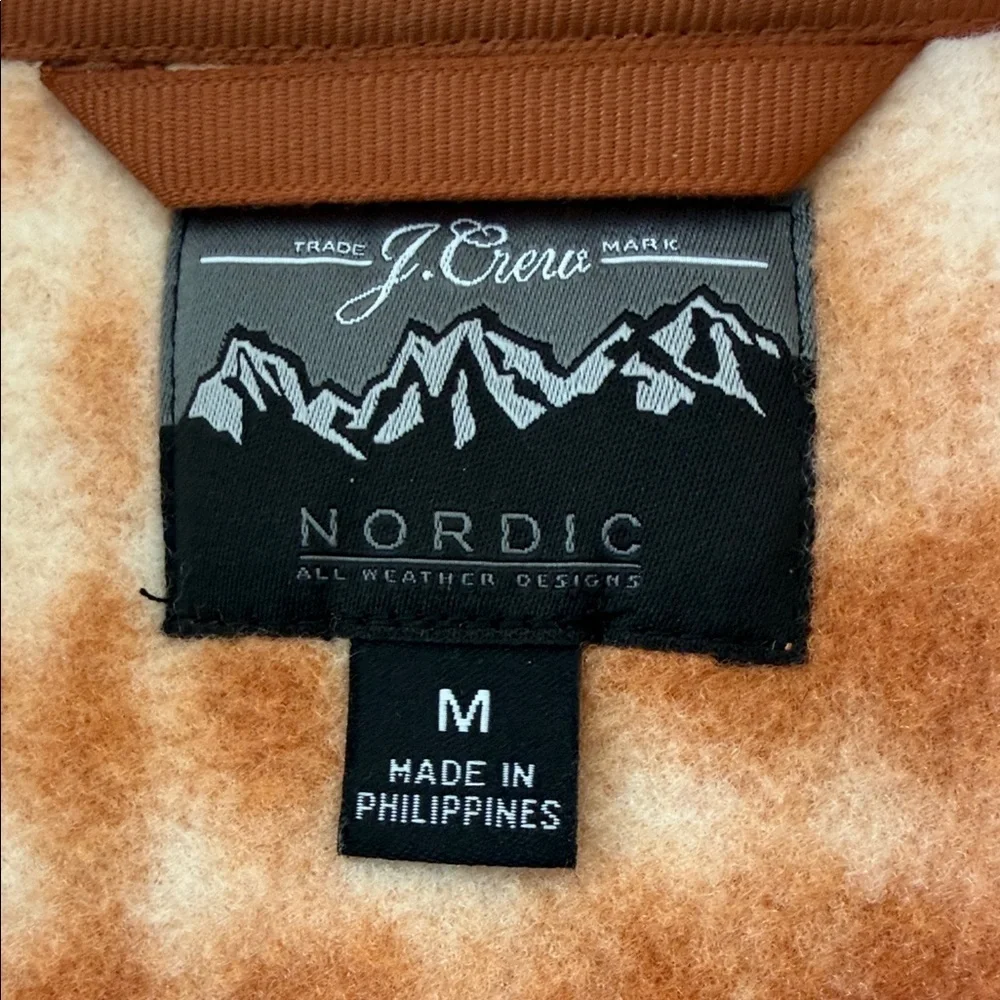 J. Crew Men's Orange and Blue Tie-Dye Zip-Up Sweater